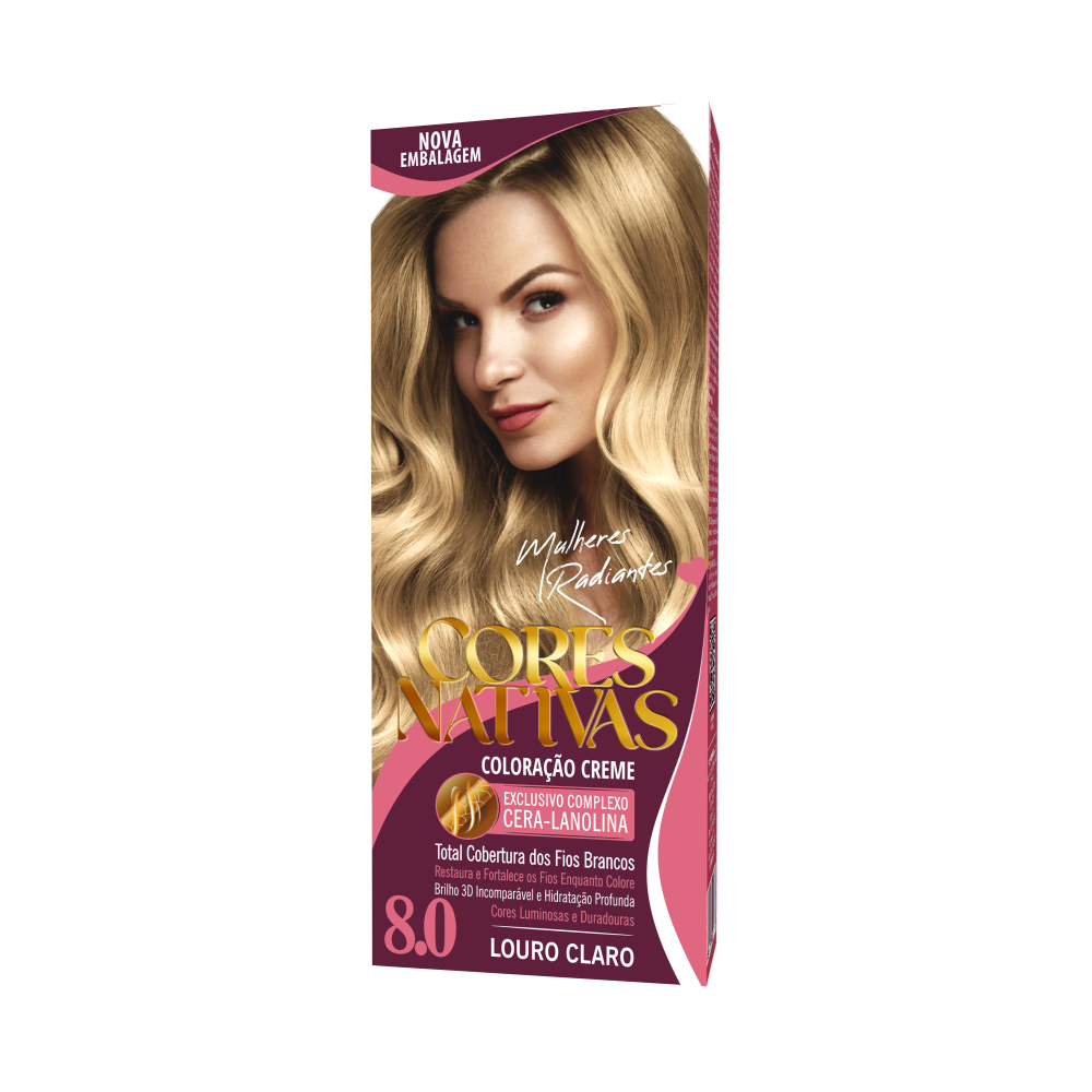 Coloração Creme Marcia Cores Nativas 8.0 Louro Claro 50g