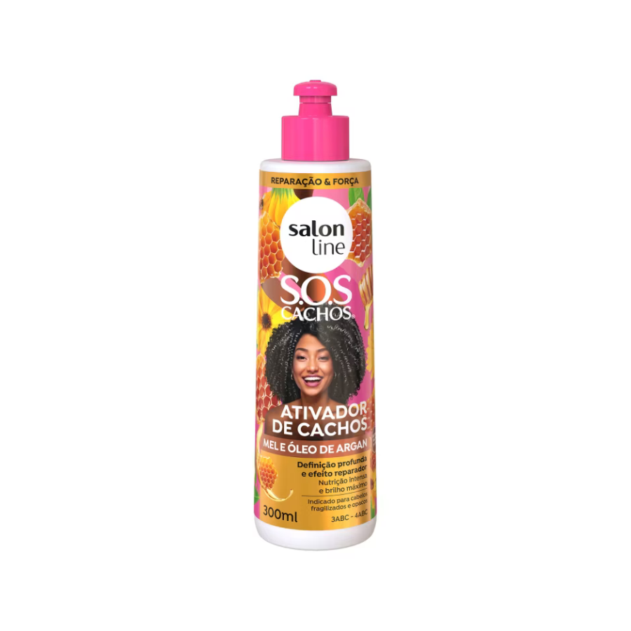 Ativador De Cachos Salon Line Sos Cachos Mel E Óleo De Argan Restauração Extrema 300ml