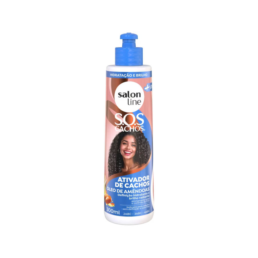 Ativador De Cachos Salon Line Sos Cachos Óleo De Amêndoas 300ml