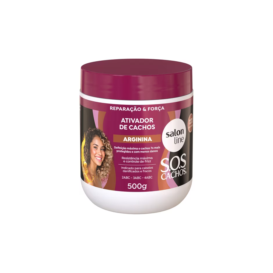 Ativador De Cachos Salon Line Sos Cachos Arginina Resistência Máxima 500G