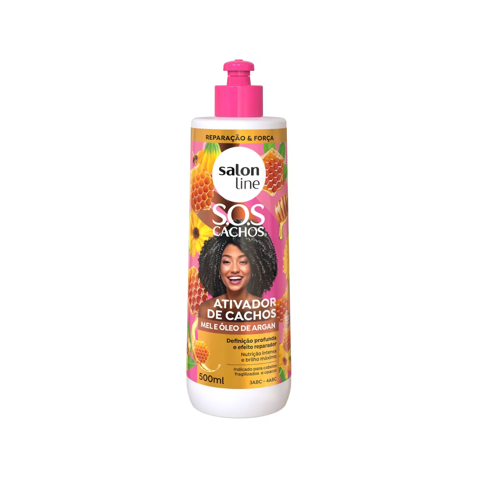 Ativador De Cachos Salon Line Sos Cachos Mel E Óleo De Argan Restauração Extrema 500ml
