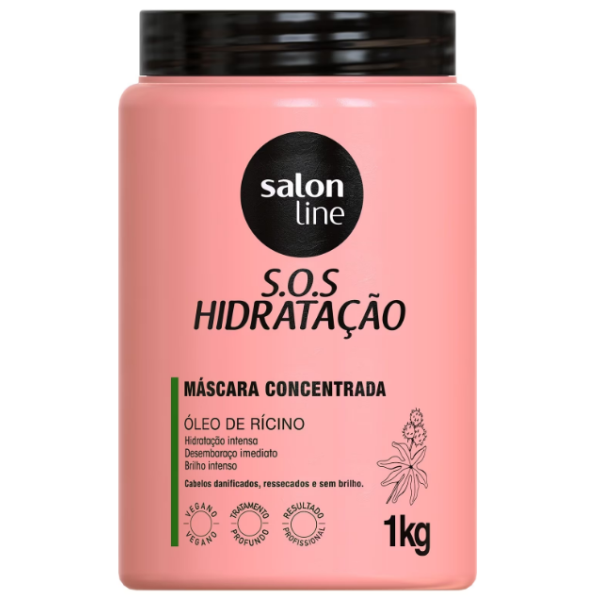 Máscara Salon Line Sos Hidratação Óleo De Rícino 1Kg
