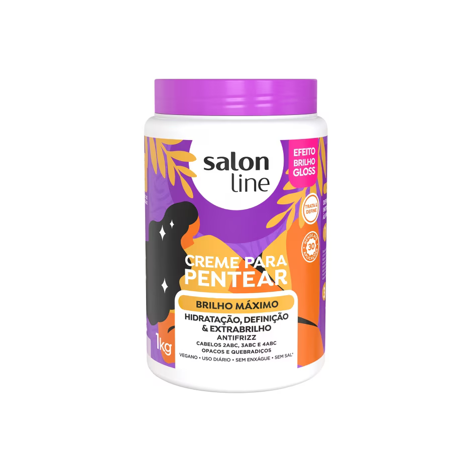 Creme Para Pentear Salon Line Brilho Máximo 1Kg