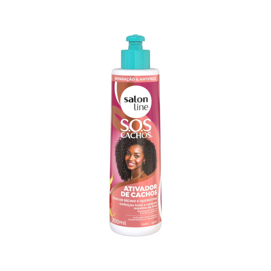 Ativador De Cachos Salon Line Sos Cachos Óleo De Rícino E Queratina 300ml
