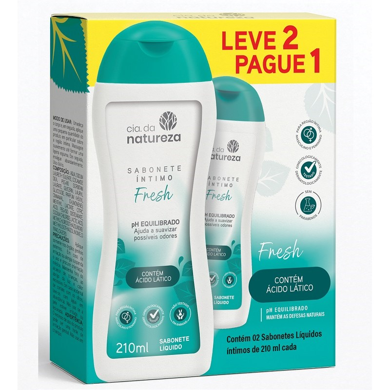Sabonete Íntimo Cia Da Natureza Fresh 210ml Leve 2 Pague 1