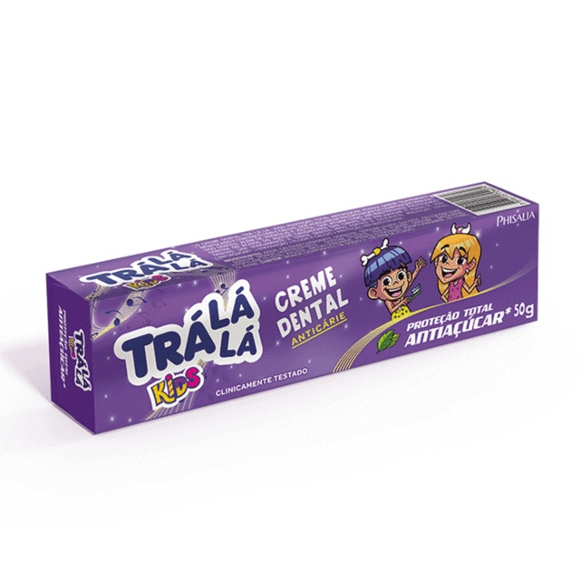Creme Dental Kids Tra Lá Lá 50g Proteção Total Anti-Açúcar