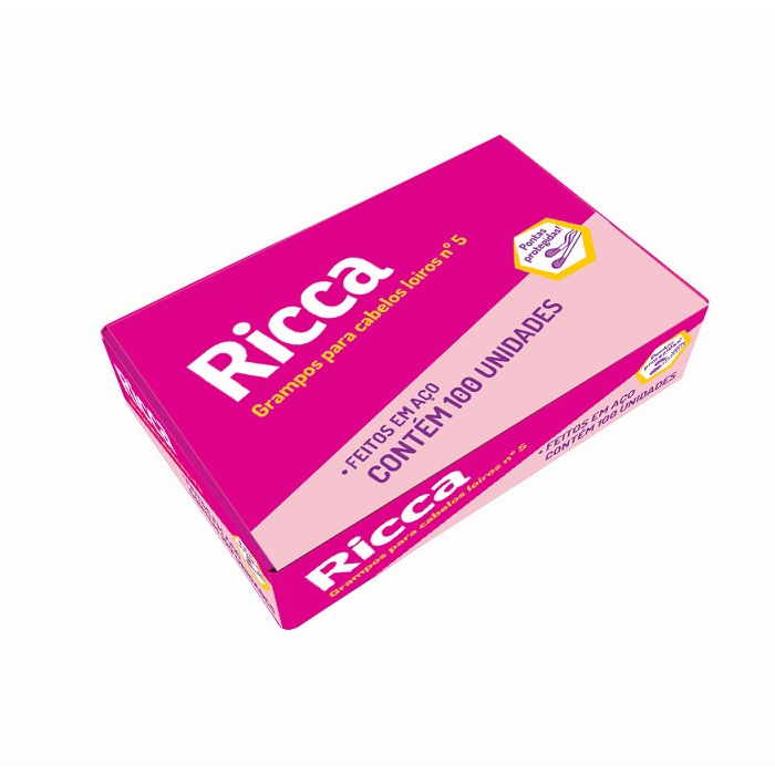 Grampo Capilar Ricca Belliz Com 100 Unidades N5 Loiro Ref. 3108