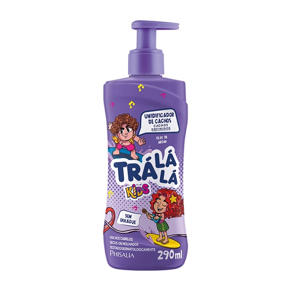 Umidificador de Cachos Kids Tra Lá Lá 290ml Cachos Definidos Óleo de Argan
