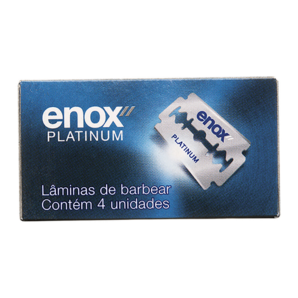 Lâmina de Barbear Enox Belliz Com 4 Unidades Platinum Duplo Fio Ref. 1754